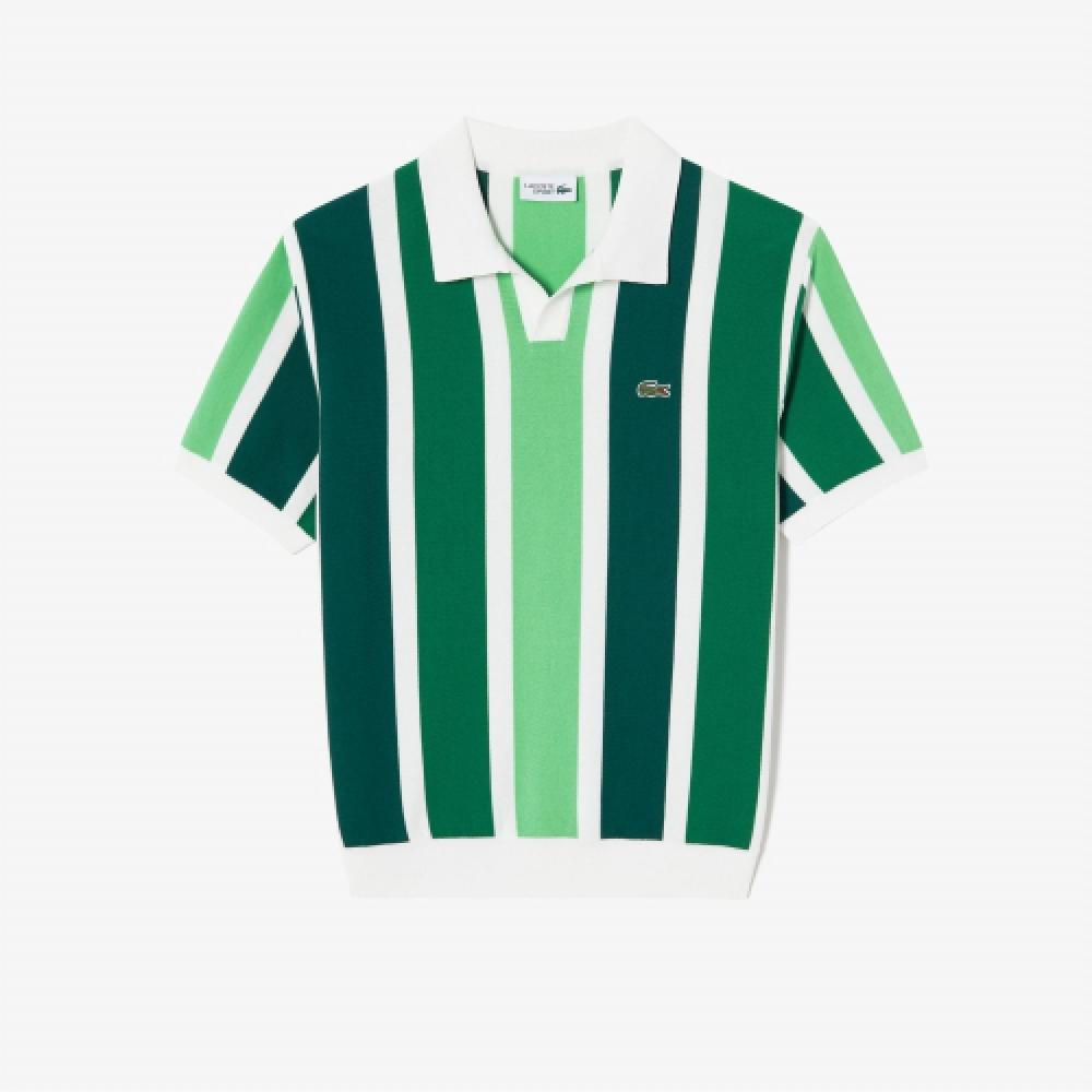 

LACOSTE Мужская полосатая футболка-поло с короткими рукавами [Зеленый]