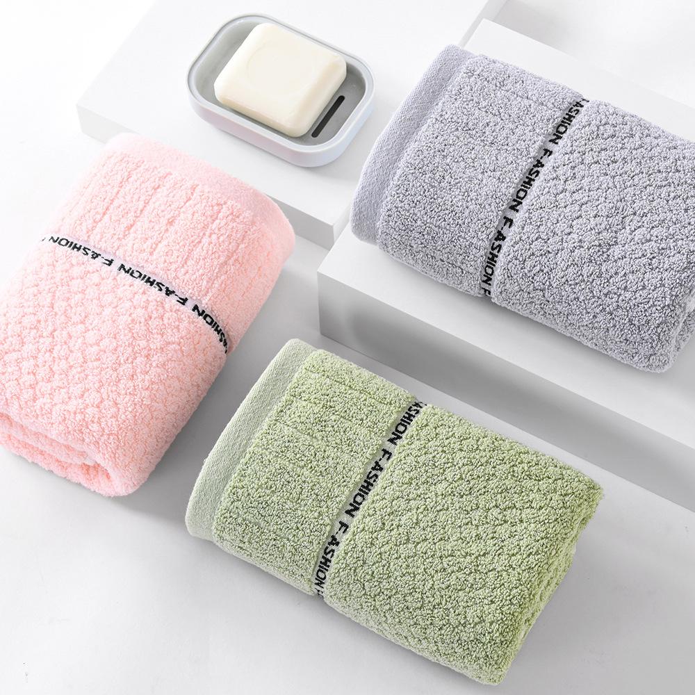 Towel Cotton Plaid Hand Towel Household Adult Cotton Face Towel Soft and Absorbent