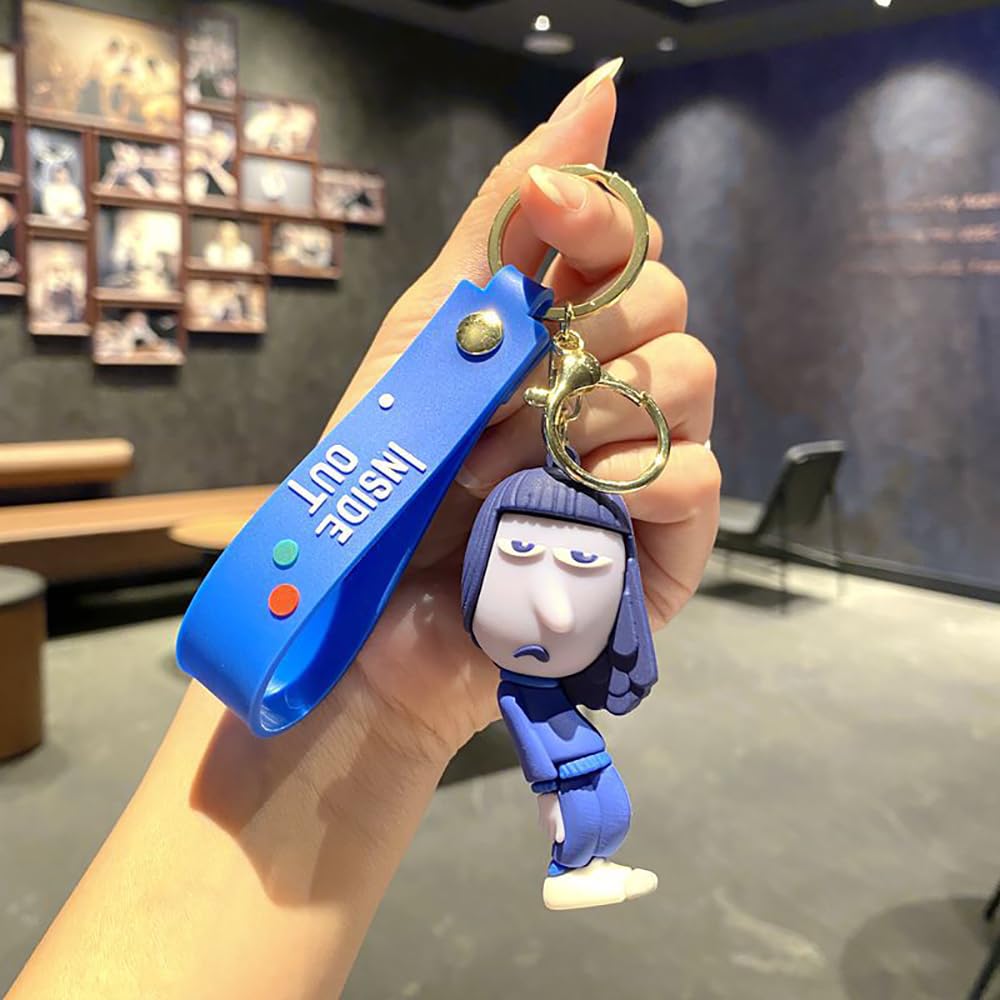 Inside Out Keychains Featuring and 3D Silica Gel Cute and Popular Cosplay Cart Bag Birthday Gifts for Kids and Adults 2 Anchor, Sadness, Joy, Disgust,