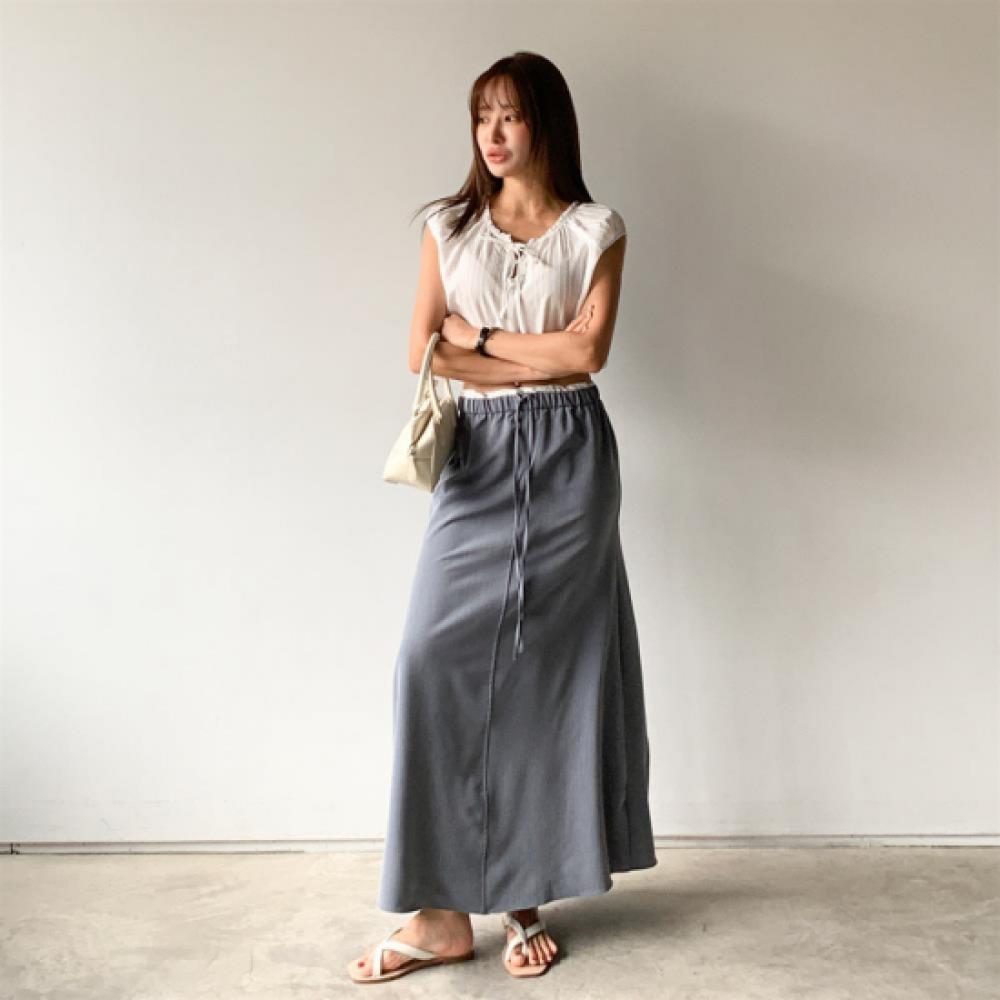 New ArrivAlS Open Run Women S Frill A Line Long Skirt Stripe deSign