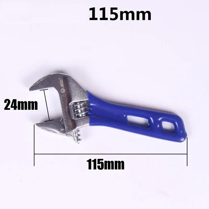

4/5/6/8inch 24/30/34/44mm Hardware Tools New Universal Light Activity Wrench Short Handle Large Opening Size Adjustable Wrench