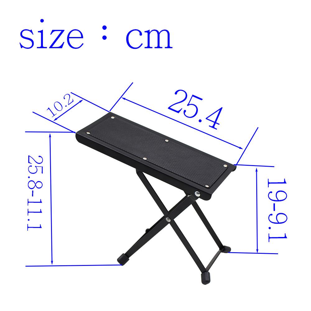 Guitar Foot Stool 4 Position Height Adjustable Foldable Guitar Pedal Foot Rest Step Footstool Black for Guitar Pedal Mini Tools