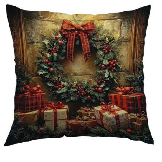 Christmas Pillow Cover Christmas Tree Elk Snowman Print Pillow Cover Home Decoration Cushion Cover