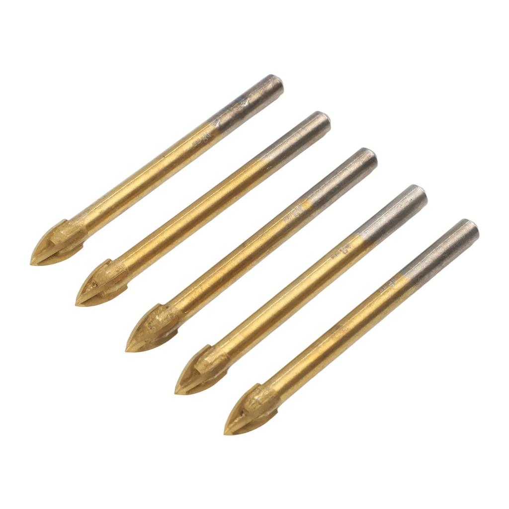 5-piece 5-12mm Glass Drill Bit Set Suitable For Reaming And Deburring Walls, Tiles, Glass, Metal, Marble, And Wood.