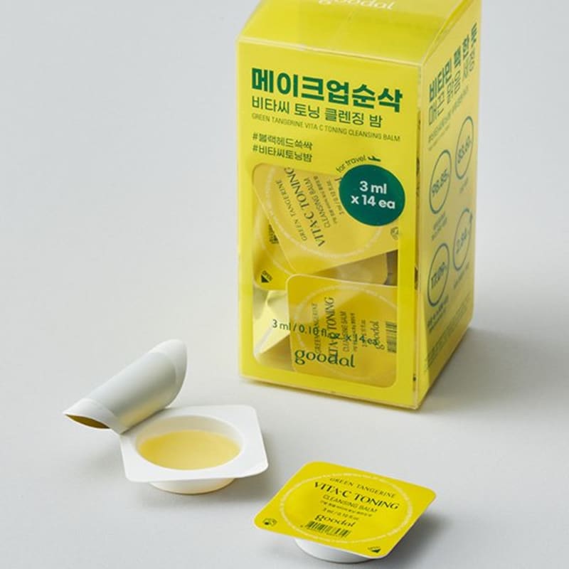 

[Goodal] Дорожный набор тонизирующего очищающего бальзама Green Tangerine Vita C (3мл*14шт.)