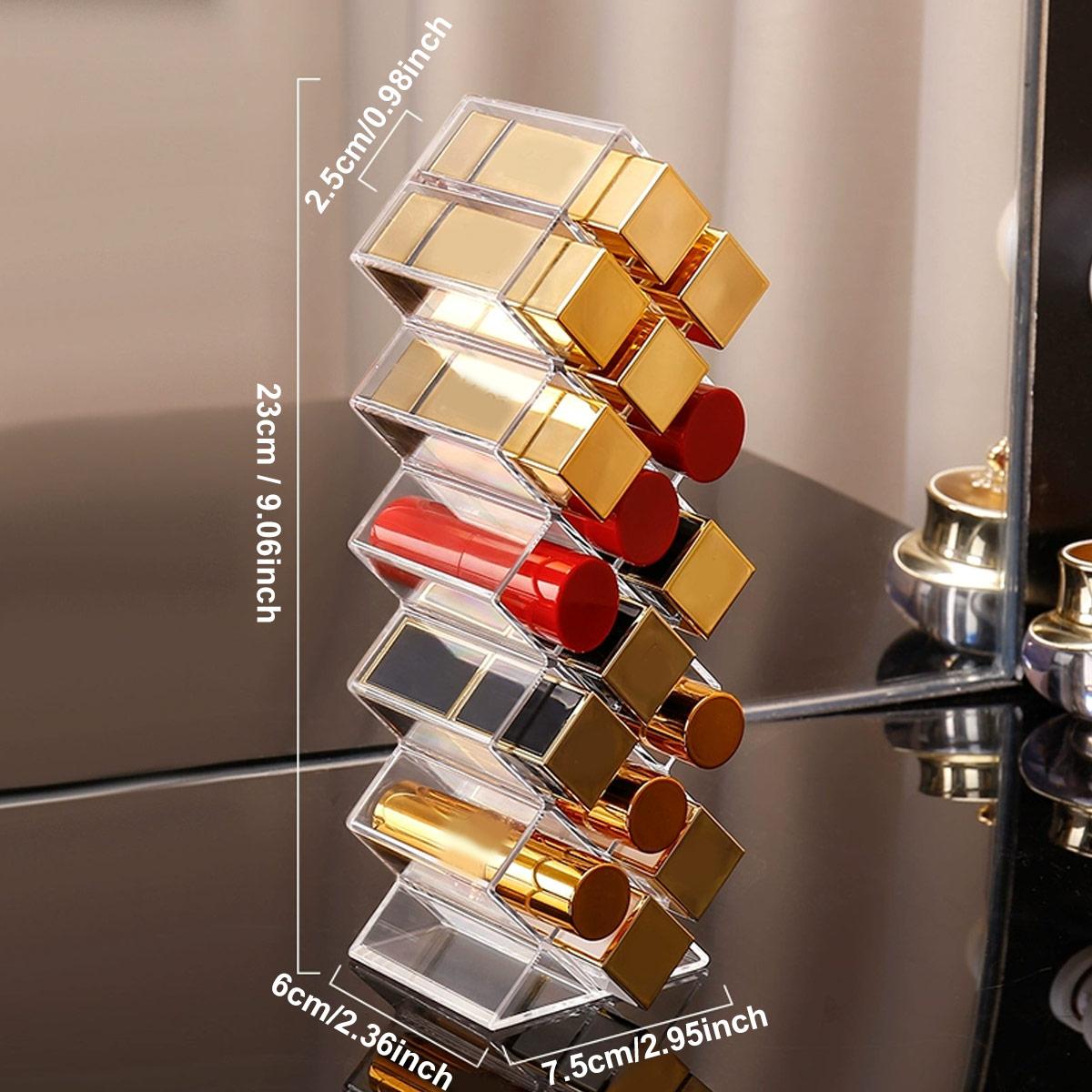 

1pc Lipstick holder manager, fish shaped mouth red tower, transparent lipstick storage rack, lipstick display rack