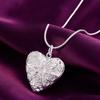 Trendy 925 Silver Heart Photo Frame Pendant Necklace