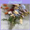 Long Stem 6 Head Daisy Silk Flower For Wedding Decor And Home Styling