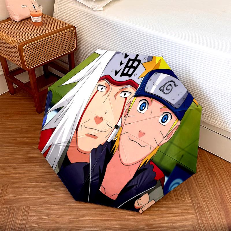 1 PC Automatic Folding Umbrella - Naruto Hokage Artwork Pattern Portable Foldable Design With 8 Ribs Christmas Birthday Gifts