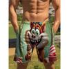 Fashionable Comfortable Plus Size Drawstring Animal Print Beach Shorts Men Colorful 3D Summer Casual Holiday Short Pants Loose Surf Swim Shorts