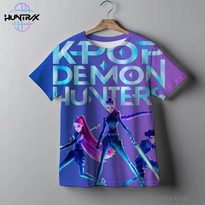 Dětská trička 3D Kreslená Kpop Lovci démonů Ležérní Módní Tričko s krátkým rukávem