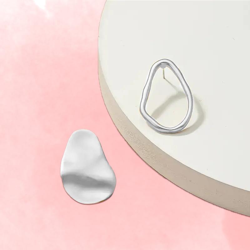 Irregular Special-shaped Silver Stud Earrings Trendy Versatile Personality Trendy Women's Earrings