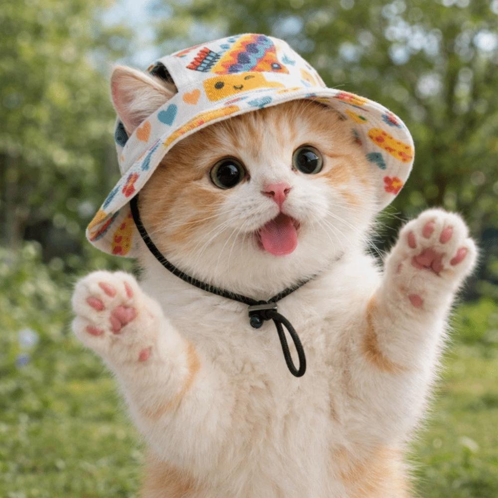 Adjustable Pet Sun Hat Breathable Pet Baseball Cap Fashion Dog Sunscreen Hat Walking