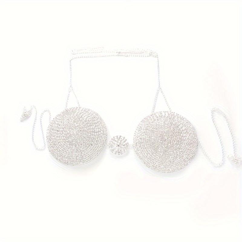 Shiny Rhinestone Crop Top Bra Chest Chain Sexy Lingerie Decoration Chain Accessory