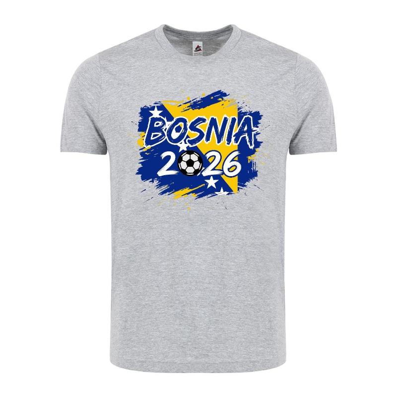 Bosnia T-shirt 2026 Bosnia Flag Soccer Fan T-shirt 2026 Summer New Men Women Cotton Oversized Y2K T-shirt Quick-dry Breathable