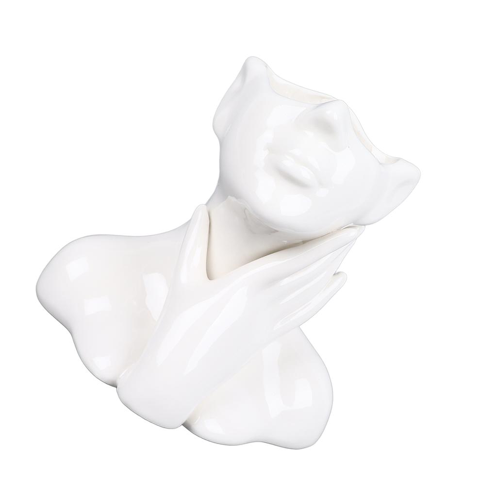 Wazon na twarz kobiety w stylu nordyckim, elegancki wazon na kwiaty, gładki ceramiczny wazon na kwiaty, dekoracja dla