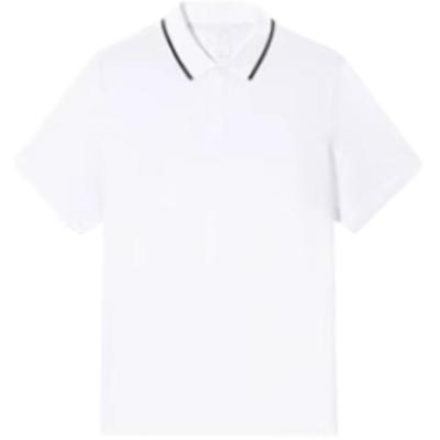 Polo Esportivo Casual Simples de Cor Sólida Respirável Tops Masculinos Branco Puro 952527122-8