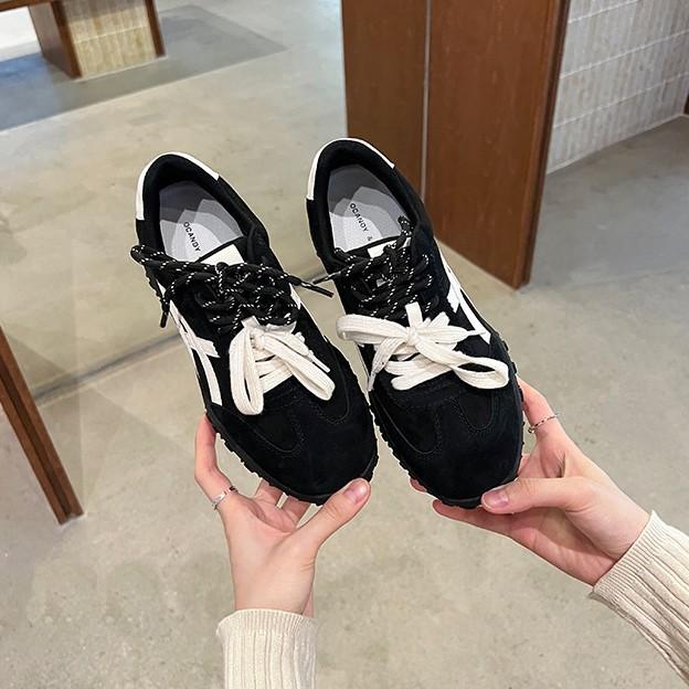 Cowhide version~ Roy Wei revised version of delicate and fashionable platform German training shoes for women's 2025 new autumn casual sports shoes f