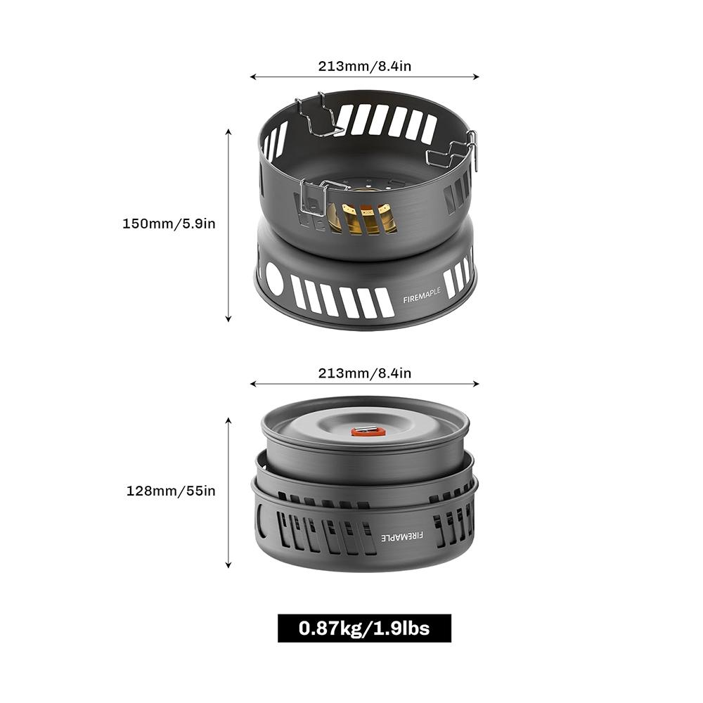 Fire-Maple Cooking Kit W/gas Burner Cookware Set Outdoor Stove Camping Pot Set Cooking System for Hiking, Camping and Picnic