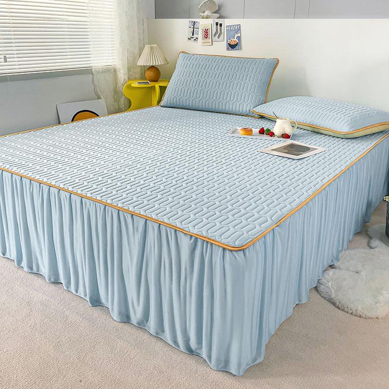 New Latex Bed Skirt Summer Three-Piece Summer Three-Piece Set Mattress Cover Ice Silk Soft Mat