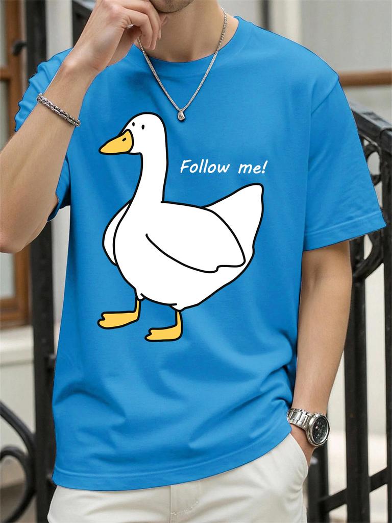 Follow The Goose Printing TShirt Women Cotton Summer Tops Comfortable Loose ONeck Short Sleeve T Shirts Casual Womans Clothes