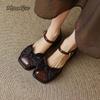 Fashion Spring Summer Mid Heel Sandals Women's New 2025 Head Cover Pumps French Style Bowknot Mary Jane Shoes Zapatos Para Mujer Size39