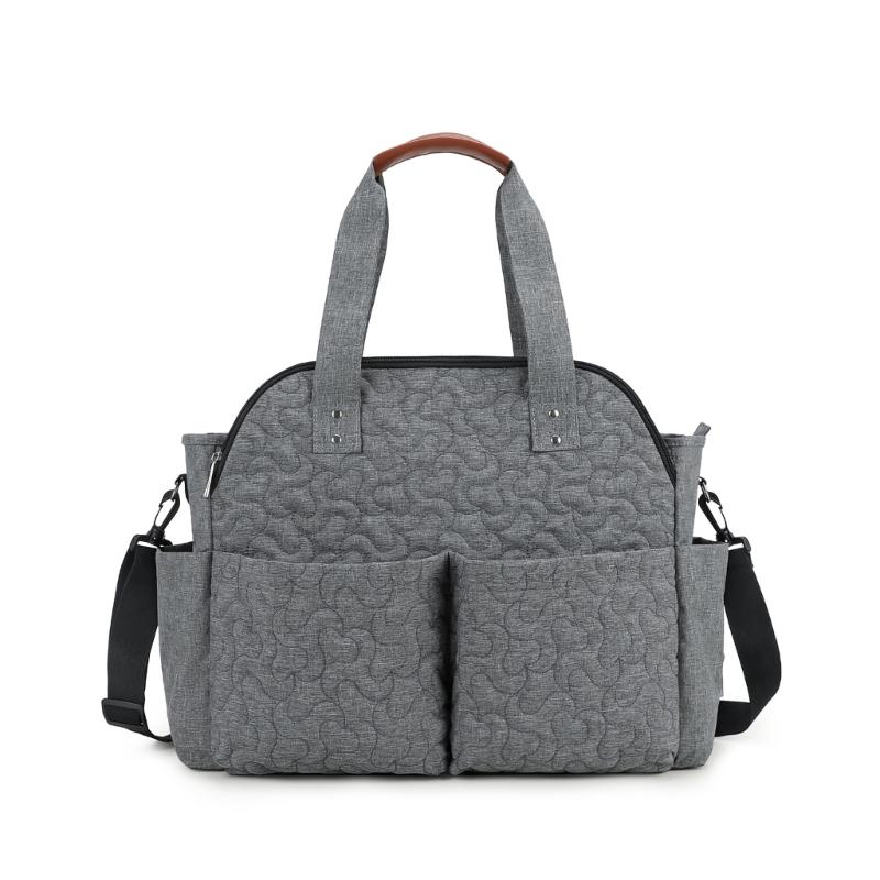Polyester Quilted Storage Solution Multiple Compartments Diaper Bag Functional Spacious for Baby Essential
