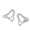 Exaggerated Metal Hollow Triangle Stud Earrings For Women Vintage Gold Color Irregular Geometric Earrings Jewelry Gift