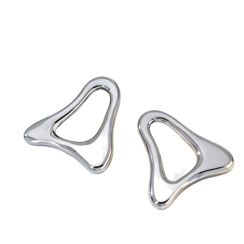 Exaggerated Metal Hollow Triangle Stud Earrings For Women Vintage Gold Color Irregular Geometric Earrings Jewelry Gift