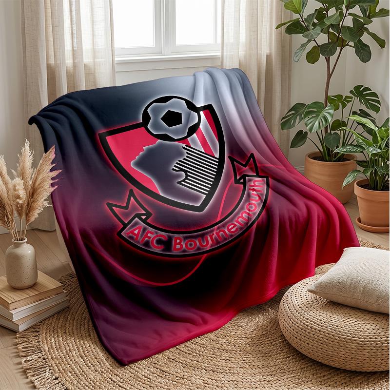 Bournemouth Fußball Druck Flanell Decke, Weiche Warme Leichte Überwurfdecke für Sofa Bett Camping