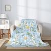 Daisies and Watercolor Wildflowers Fleece Throw Blanket Ultra Soft Cozy Decorative Flannel Blanket for Home Bed Couch Chair Trav