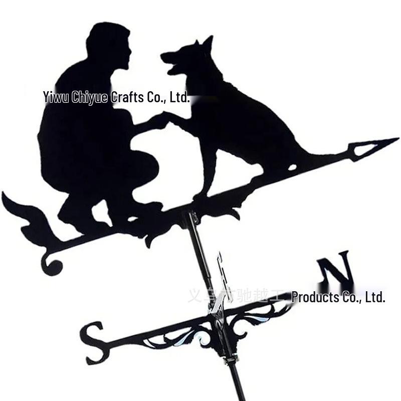 Weather Vane Ornament: Outdoor Wrought Iron Spray-Painted Roof Decoration Metal Craft