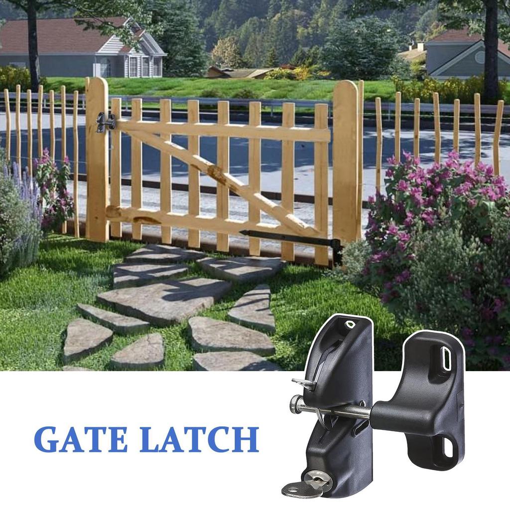 Torriegel Automatischer Verriegelungs-Torverschluss Sicherer Riegel mit 2 Schlüsseln für Holz-Metall-Tür Scheune Bauernhof Viehgehege Garten Terrasse