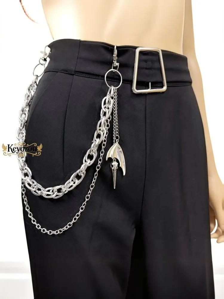 Стильная винтажная металлическая цепочка на талию для женщин Молния One Size