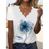DICFY Women's Fashion Casual Summer Spring V-Neck Short Sleeve Blouses & Shirts