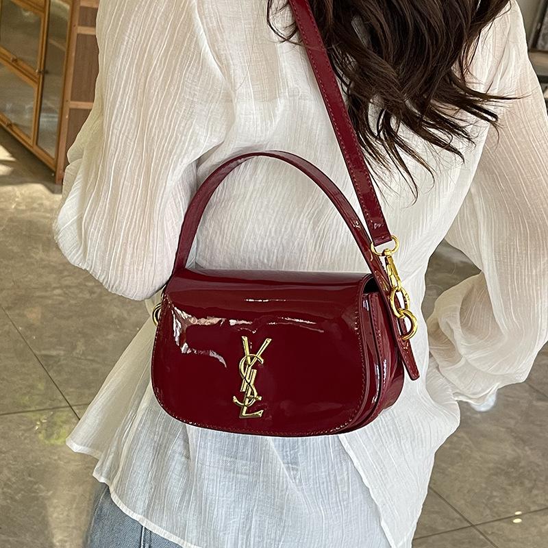 Retro Minimalistisk Texturerad Dam Lyxhandväska - Casual Axel- och Crossbodyväska