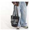 Retro Washed Denim Crossbody Handbag - Large Capacity, Printed Single-Shoulder Bag