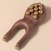 Wooden Handle Guasha Face Massager Tool 12 Copper Beads Face Manual Massager  Spot Treatment