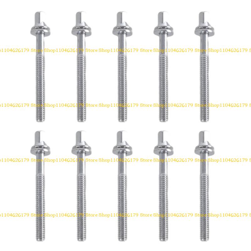 A1A2 Zestaw 10 Metalowych Śrub do Bębnów Komponent Osprzętu Bębnów Śruby do Instrumentów Muzycznych Odpowiednie do Instrumentów Perkusyjnych