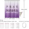 Wathon Purple Shower Curtain, Lilac Purple Shower Curtains for Bathroom with Inspirational Quotes, Cloth Fabric Bathroom Decor Set with Hooks Modern
