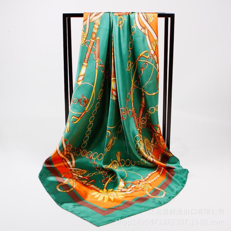 High-quality Luxurious Silk Scarves Headband Scarfs Neck Scarf For Women Chain Silk Scarf Women's Decorative Shawl