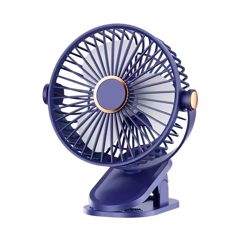 USB Rechargeable Clip-on Silent Fan for Office, Dorm, Bedside, and Stroller Use.
