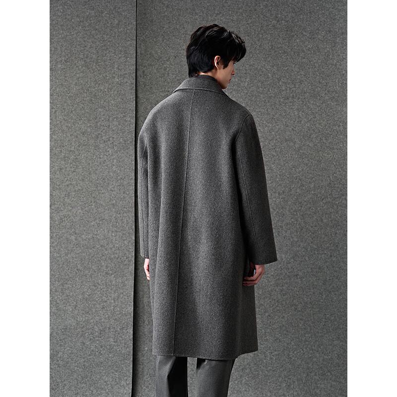 GXG Men's Tencel Wool Double-Breasted Overcoat