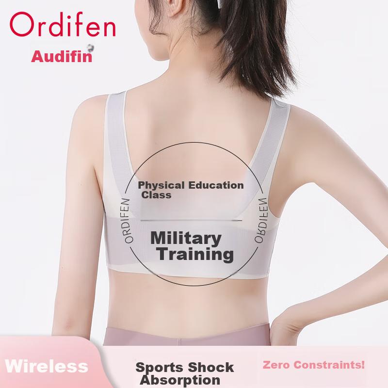 Ordifen Girls' Underwear, Developmental Seamless Sports Bra, Anti-Shock Vest for Middle School And High School Students, Shaping Bra, Light Gray