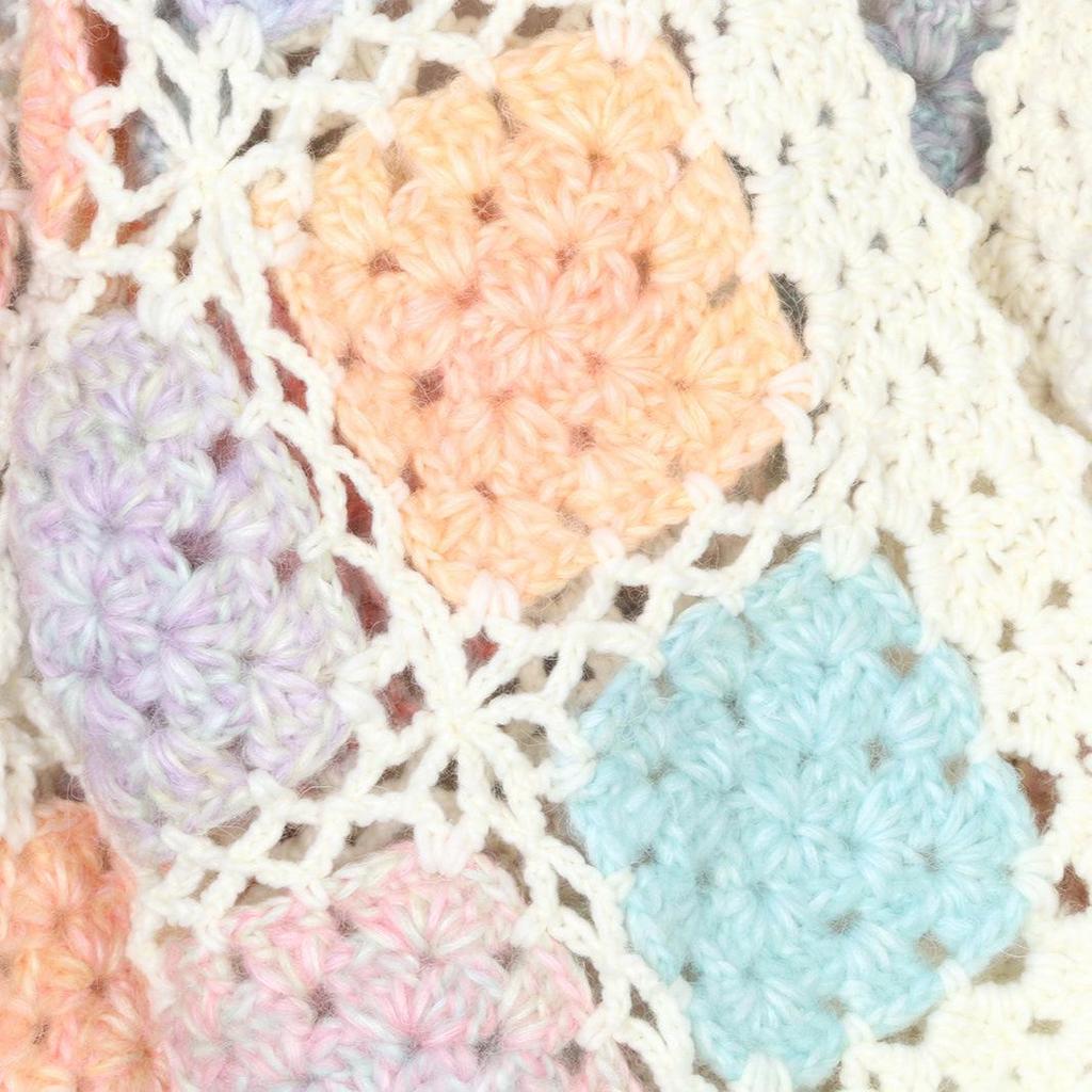 Rainbow Crochet Ethnic Style Color Block Cardigan: Hand-Knitted Sweater for Women - Perfect for Autumn and Winter