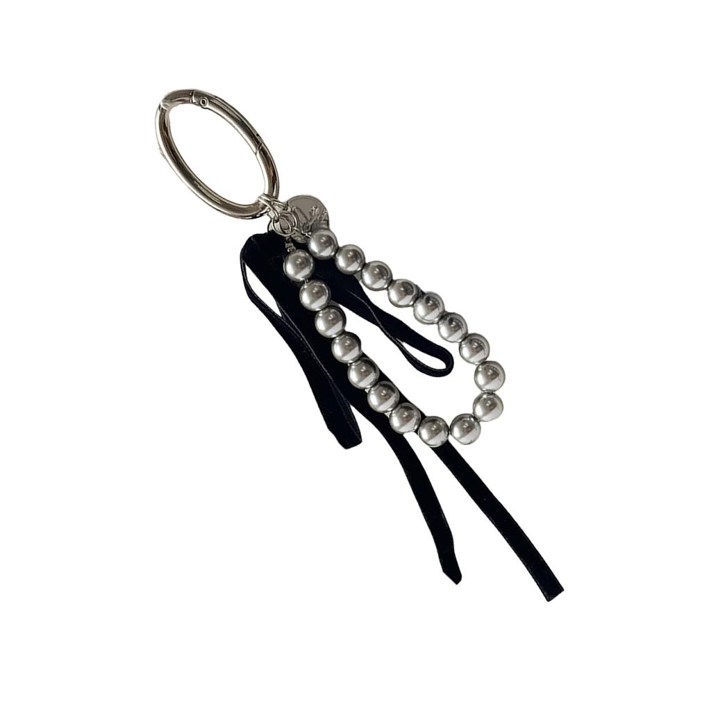 Lovely Ribbon Bowknot Pearls Keychain Pendant Bag Phone Pendant Women Backpack Handbag Charm Lovely Decoration
