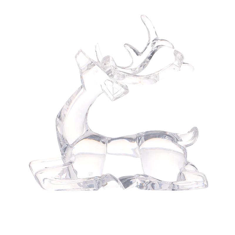 1Pc  Deer Figurines Desktop Ornament Transparent Elk Reindeer Sculpture