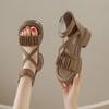 2025 new Roman sandals women's summer fashion versatile fairy style with skirt wear thick-soled cool boots tide