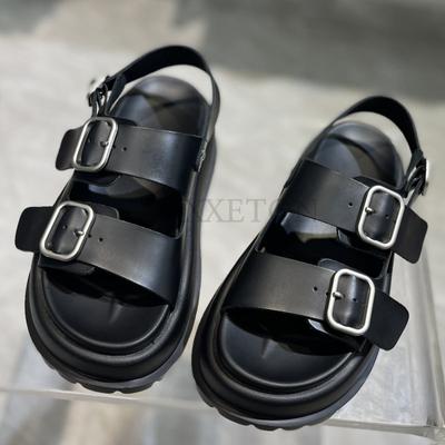Sandalias de Plataforma Gladiator para Mujer Sandalias Planas de Verano para Mujer Moda Casual Hebilla Metálica Suela Suave Sandalias de Mujer