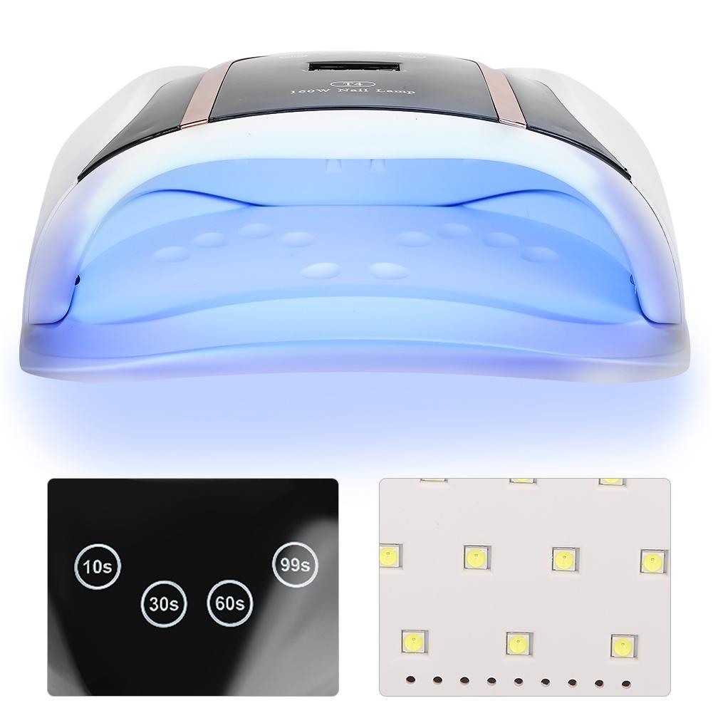 T4 160W 54pcs LED Nail Light Two Hands Nail Gel Curing Light Nail Polish Dryer LightUS Plug 110~240V